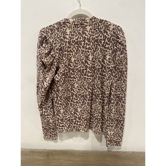 Nation LTD Evette Long Sleeve Shirt Antique Leopard Print Size Small - Picture 8 of 8